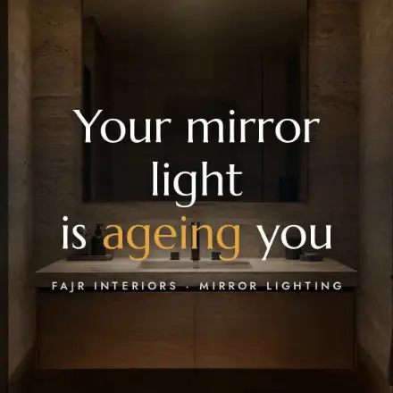 Bathroom mirror with integrated lighting