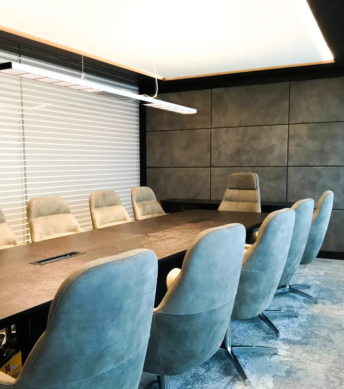 Finished boardroom, from Fajr Interiors project photographs, Dubai