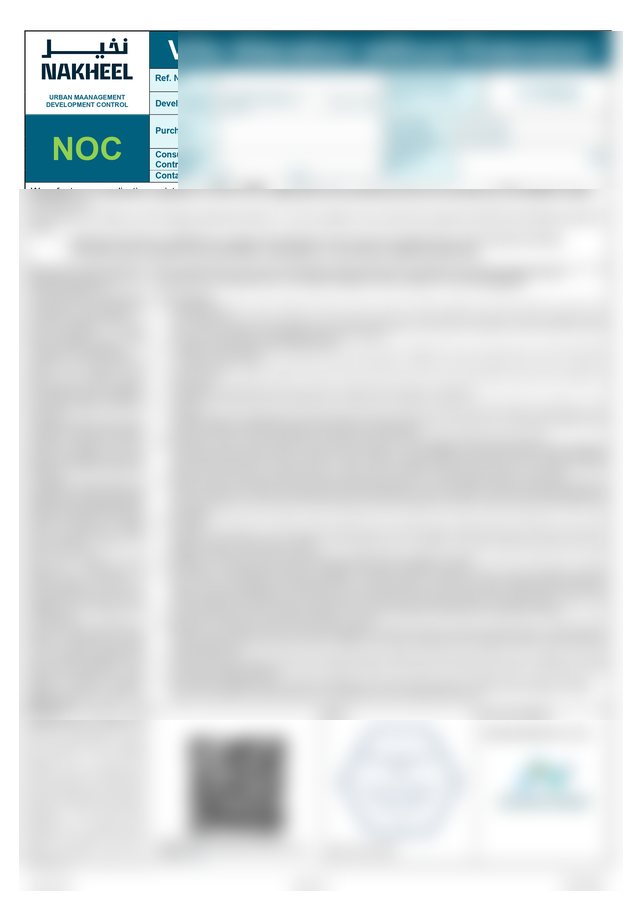 The Nakheel NOC for the alteration of Cluster 49, Villa 13, with client and plot details blurred