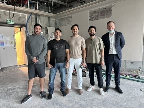 The Fajr Interiors team on site at the Opus Tower office during the build