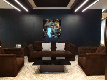 Lounge delivered by Fajr Interiors for ASI, Dubai