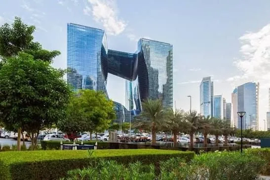 Opus by Omniyat in Business Bay, Dubai, seen from the gardens