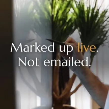 A layout marked up live on screen with the client