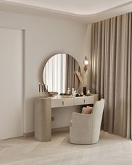 Render: dressing table, the interior design by Fajr Interiors for Cluster 39, Villa 1, Jumeirah Islands