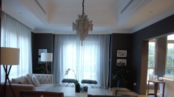 Photo: the formal living room before the works, dark walls, a chandelier and full-height curtains, Cluster 39, Villa 1, Jumeirah Islands