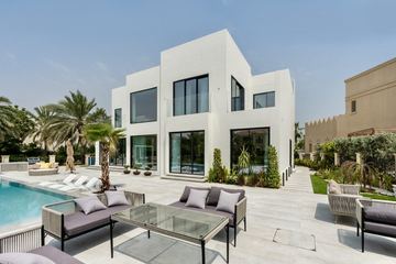 Photograph: the pool lounge, the finished villa, Cluster 39, Villa 1, Jumeirah Islands, by Fajr Interiors