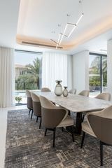 Photograph: dining, the finished villa, Cluster 39, Villa 1, Jumeirah Islands, by Fajr Interiors